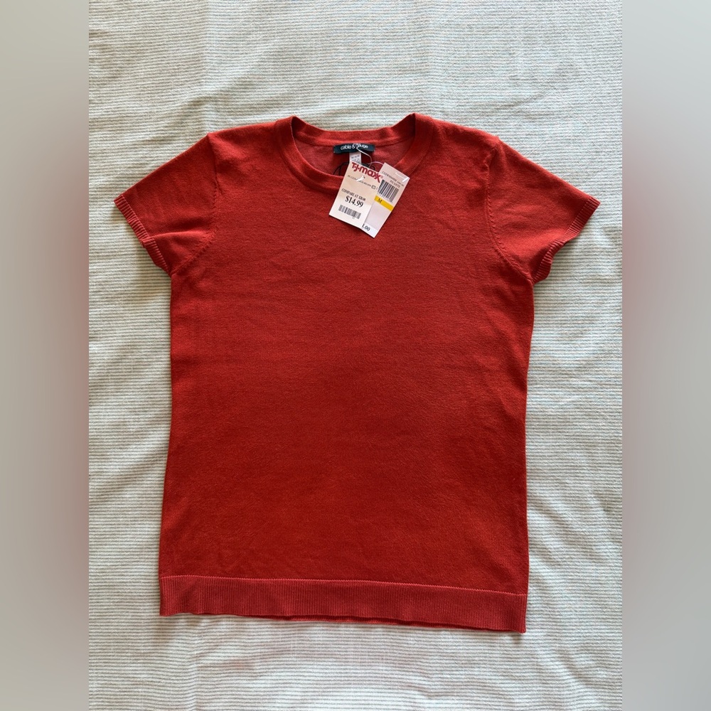 NWT Terracotta Crew Neck Sweater Tee